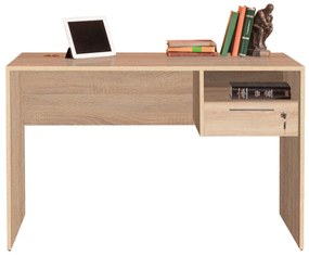 Secretária "Simple" com Gaveta - 120 x 75 x 60 cm - Sonomo e Branco -