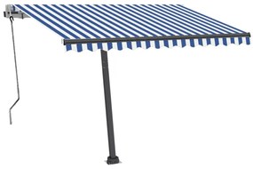 Toldo automático independente 350x250 cm azul e branco