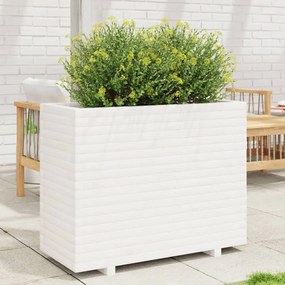 Vaso/floreira de jardim 90x40x72,5 cm pinho maciço branco