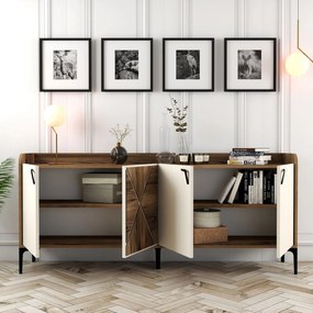 Console Venedik – Walnut Cream – 180 x 78 x 35 cm