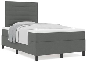 Cama Box Spring com colchão Cinza Escuro 120x200 cm Tecido