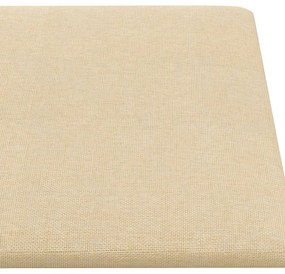 Painel de parede 12 pcs 30x15 cm tecido 0,54 m² cor creme