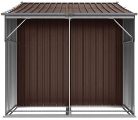 Abrigo de jardim 277x192,5x179 cm aço galvanizado castanho