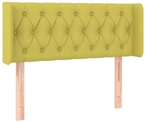 Cabeceira de cama c/ luzes LED tecido 93x16x78/88 cm verde