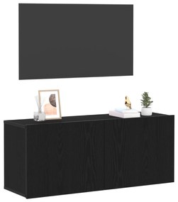 Gabinete de TV vidaXL Preto Carvalho 100x30x41 cm Madeira de Engenhari