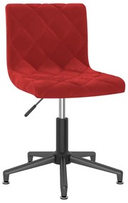 vidaXL Cadeira de jantar giratória veludo vermelho tinto