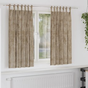vidaXL Cortinas de Veludo 2 pcs com Ilhós Champagne 175x140 cm