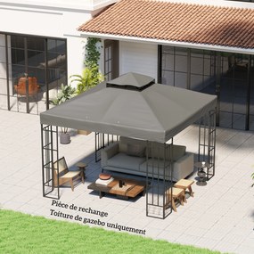 Lona substituição para tenda 3 x 3 m (NÃO INCLUIDA) para tenda de 2 níveis; proteção UPF30+; orifícios de drenagem; cinzenta