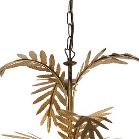 Lustre Art Déco dourado 5-abajures brancos - BOTANICA Rústico