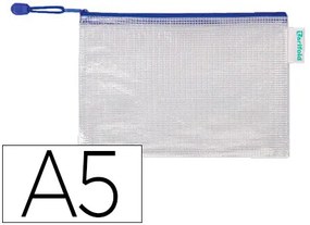 Bolsa Multiusos Tarifold Pvc Din A5 Abertura Superior com Fecho Porta Esferográfica e Correia Azul 1 Unidade