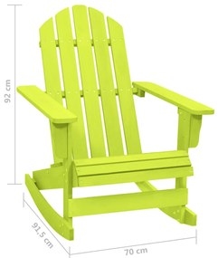 Cadeira Adirondack de baloiçar p/ jardim abeto maciço verde
