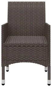 5 pcs conjunto de jantar para jardim castanho