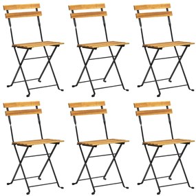 7 pcs conjunto dobrável de jantar p/ jardim acácia maciça