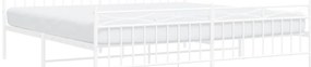 Estrutura de cama com cabeceira e pés 200x200 cm metal branco