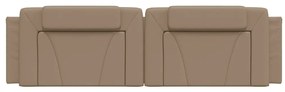Almofadão de cabeceira 180 cm couro artificial cappuccino