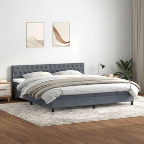 vidaXL Cama com molas/colchão 200x220 cm veludo cinzento-escuro