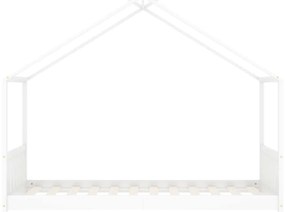 Estrutura de cama para crianças 80x160 cm pinho maciço branco