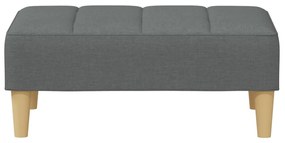 Sofá-cama de 2 lugares c/ apoio de pés tecido cinzento-escuro