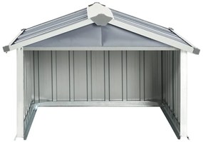 Abrigo para corta-relva 92x97x63 cm aço galvanizado cinzento