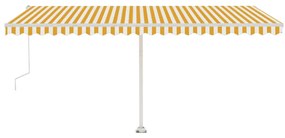 Toldo automático independente 500x300 cm amarelo e branco