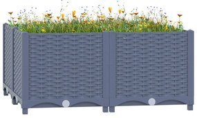 vidaXL Canteiro elevado 80x80x38 cm polipropileno