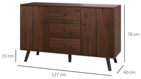 Aparador para Sala de Estar - Buffet Moderno com 2 Portas e 3 Gavetas