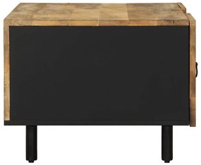 Mesa centro 100x54x40 cm madeira mangueira áspera maciça preto
