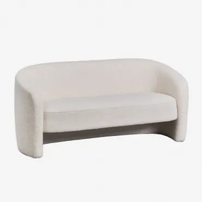 Sofá De 2 Lugares Em Pelúcia Gombren Tecido Pele De Borrego Branco - Sklum