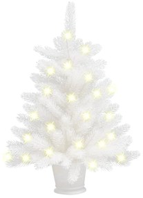 3077458 vidaXL Árvore de Natal artificial com luzes LED 65 cm branco