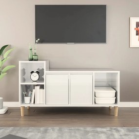 Móvel de TV 100x35x55 cm derivados madeira branco brilhante