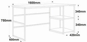 Secretária VG28 – Atlantic Pine – 160x75x60 cm
