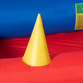 Castelo Insuflável com Escorrega Trampolim Piscina e Pistola de Água para Crianças acima de 3 Anos com Inflador e Bolsa de Transporte para Interior e Exterior 333x280x210cm Multicor
