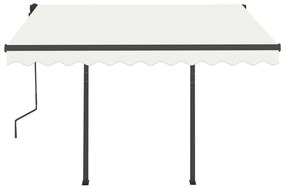 Toldo retrátil manual com LED 3,5x2,5 m cor creme