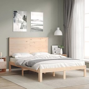 Cama sem colchão 140x190 cm madeira de pinho maciça