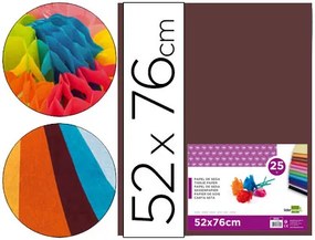Papel Seda 52 X 76 cm 18 gr Castanho Pack 25 Folhas