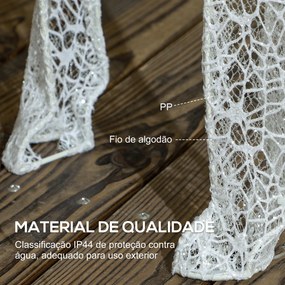 Rena com Trenó Luminoso Decoração de Natal com 170 LED Branco Quente Iluminação Natalícia 50x29x42 cm Multicor