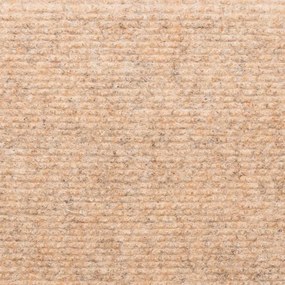 Tapetes de escada 15 pcs 65x21x4 cm tecido agulhado creme
