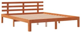 Cama sem colchão 160x200 cm madeira pinho maciço castanho-mel