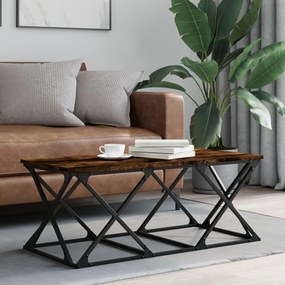 vidaXL Mesa de centro 100x49x40 cm derivados madeira carvalho fumado