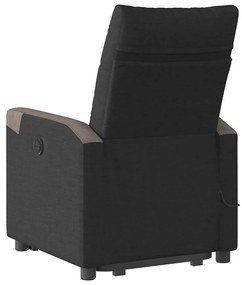 Poltrona elétrica elevatória massagens tecido preto