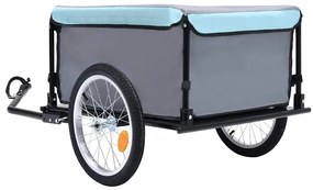 Reboque de carga para bicicleta 65 kg preto e azul