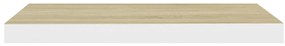 Prateleira parede suspensa 60x23,5x3,8 cm MDF carvalho e branco