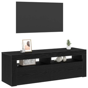 Estante para TV vidaXL com LED Carvalho Preto 120x35x40 cm Madeira de