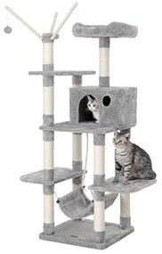 Arranhador para Gatos com rede 154 cm Cinzento claro