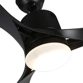 Ventilador de teto preto com LED e controle remoto - Kolm Moderno