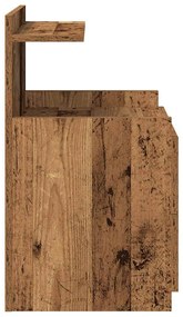 Mesa de cabeceira com 2 gavetas madeira antiga 40x36,5x62 cm