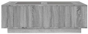 Mesa de centro luzes LED Infinity 116x69x40 cm cinzento sonoma