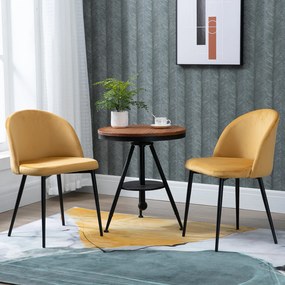 Conjunto de 2 cadeiras de jantar e de cozinha (MESA NÃO INCLUIDA) de estilo escandinavo,  estofadas em veludo com pés cónicos em metal, para sala de e