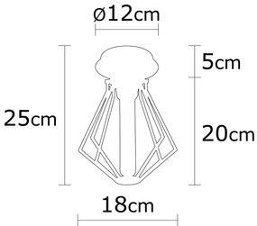 Chandelier Oylat – Preto – 18 cm Diâmetro, 25 cm Altura