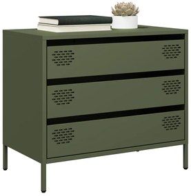 Aparador 68x39x58,5 cm aço laminado a frio verde-azeitona